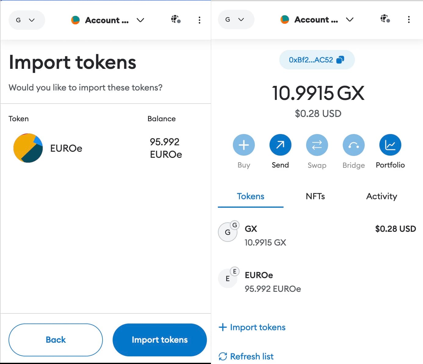 MetaMask Import Tokens